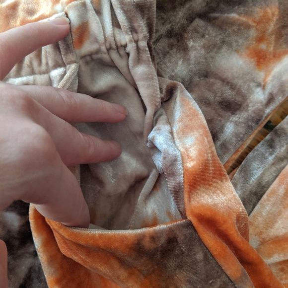 Young Fabulous Broke Lavender Rose Pink Velvet Tie Dye Jumpsuit XS - Picture 14 of 14